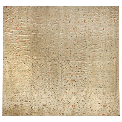 A large Canton embroidered hanging Chinese for the European market, mid-18th century