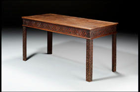 A 19th century mahogany serving table wi