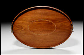 Early C19th oval inlaid tray