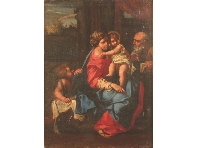 Manner of Bartolomeo Schedoni The Holy Family with the Infant St John the Baptist 37.5 x 28cm