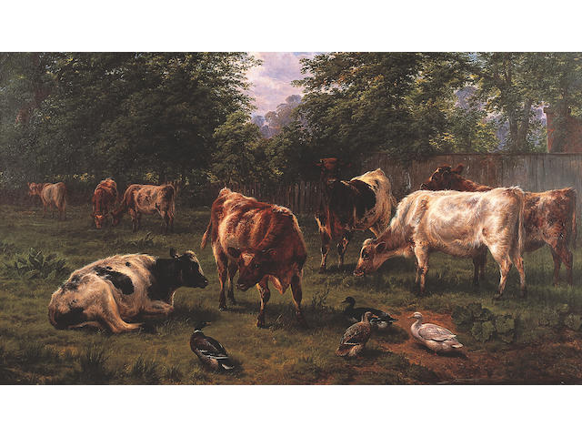 Charles Jones RCA (1836-1892) British 56 x 96.5cm (22 x 38ins)