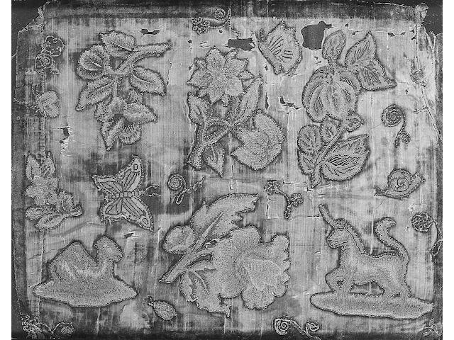 A collection of 17th century embroidered spot motifs