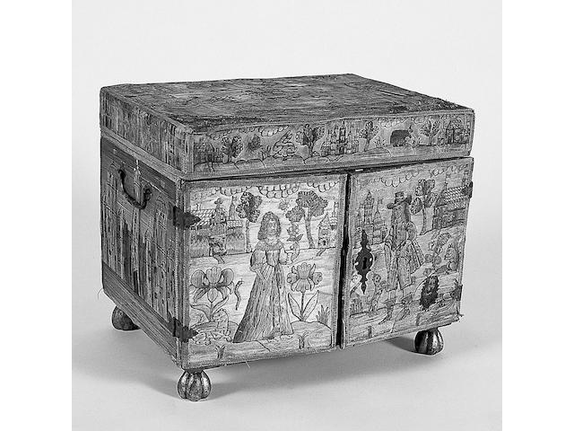 A 17th Century needlework casket,