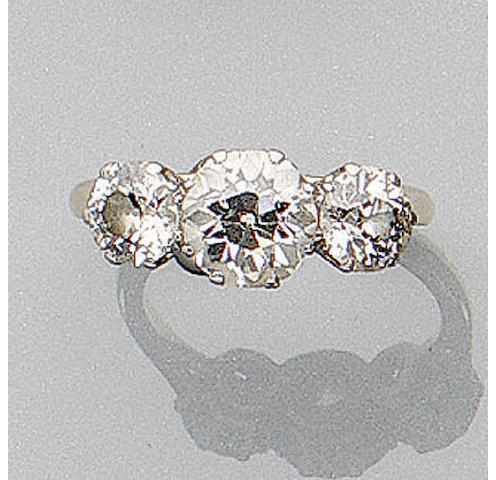 A Diamond Three-Stone Ring