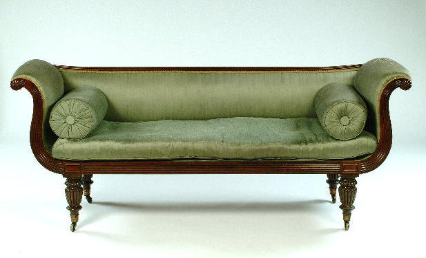 A Regency mahogany sofa,  211cm wide.