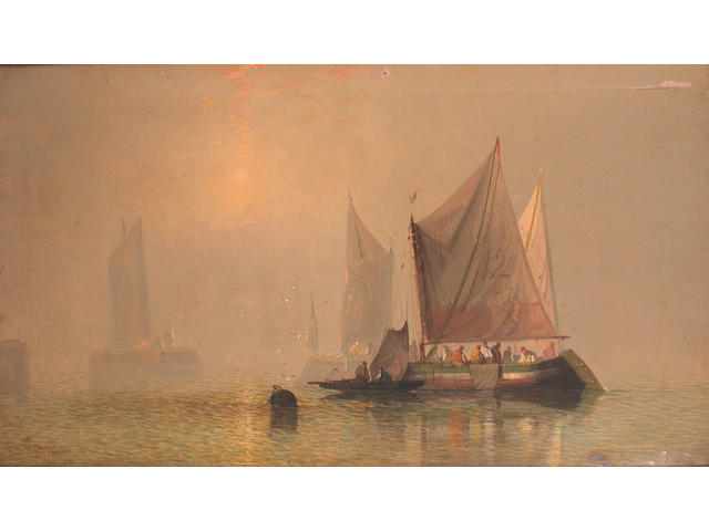 Charles Webster (British, 19th Century) Caught in the mist 61.2 x 106.3cm