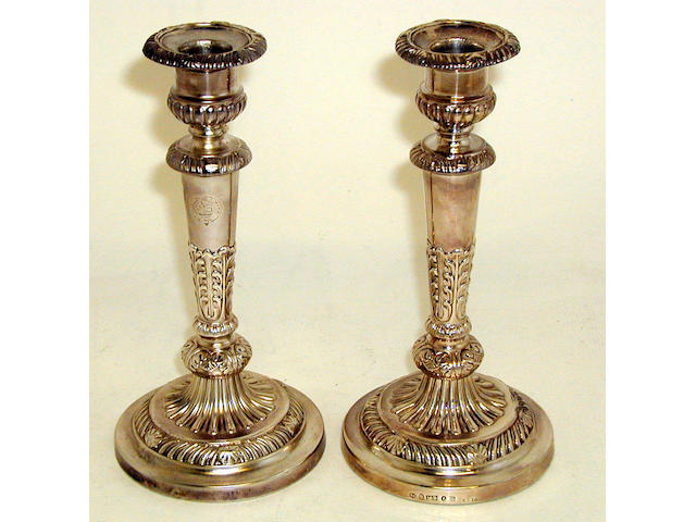 A pair of George III candlesticks,