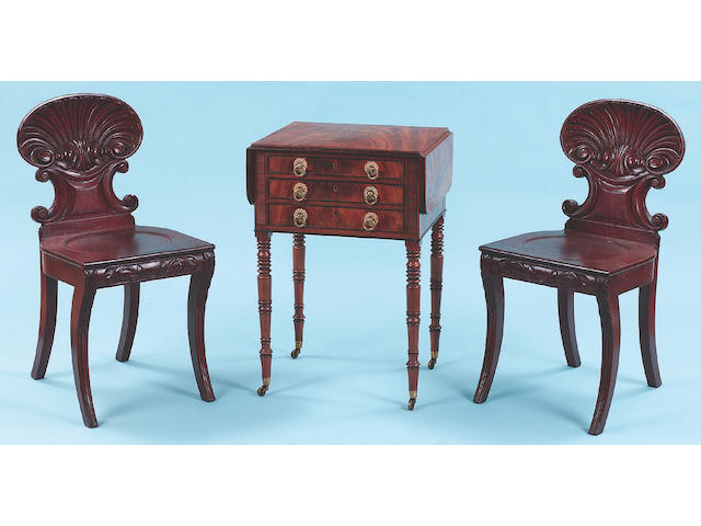 A George IV mahogany Pembroke work table, <I>49.5cm wide</I>.