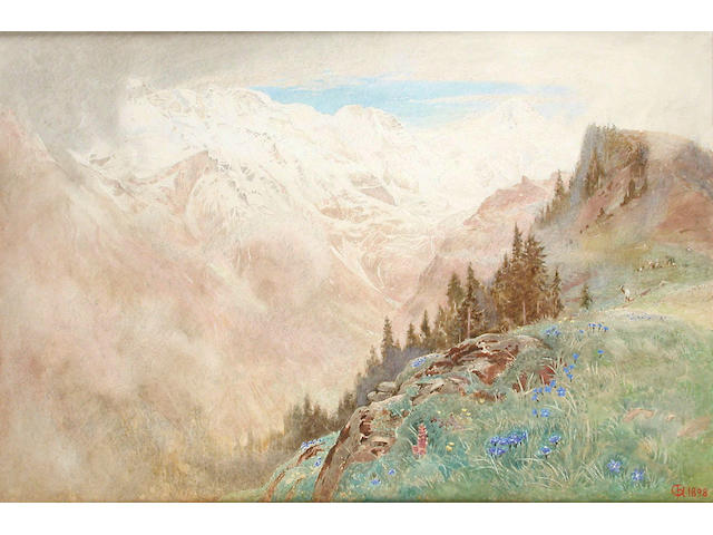 Harry Goodwin (British, d.1925) Alpine Scene 35.5 x 53 cm.