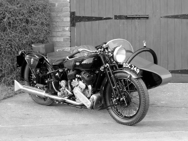 1938 Brough Superior 990cc SS80 De Luxe with &#145;Petrol Tube&#146; Sidecar  Chassis no. M8/1977 Engine no. 1491