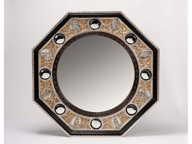 A remarkable Victorian mirror by Jes Barkentin, 1868,