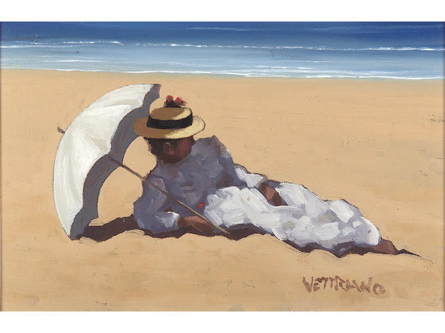 Jack Vettriano (b.1951) On the Beach 19cm x 29cm (7.5in. x 11.25in.)