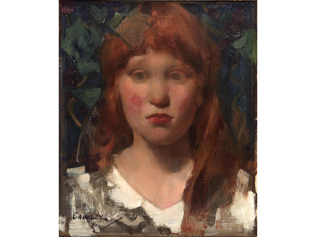 Edward Arthur Walton R.S.A. P.R.S.W. H.R.W.S. (1860-1922) Head of a girl 35cm x 29cm (13.5in. x 11.25in.)