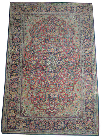 A pair of Kashan rugs,  Central Persia,  each approx: 159cm x 102cm  (2)