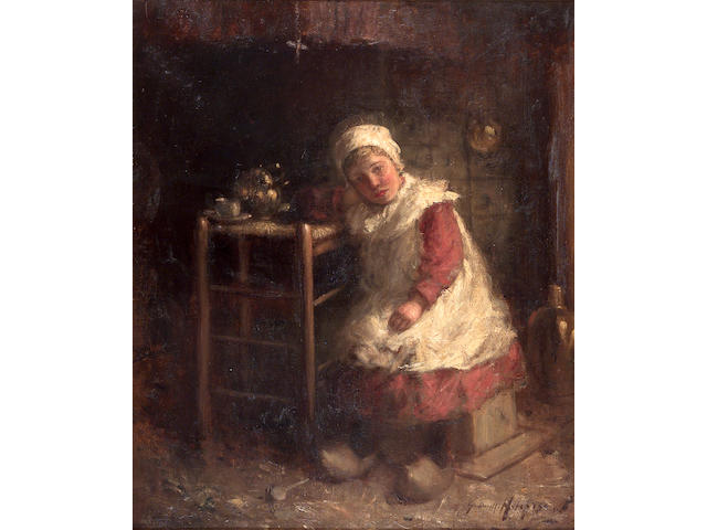 Robert Gemmell Hutchison R.B.A. R.O.I. R.S.A. R.S.W. (1860-1936) "Tired out" 60cm x 50cm (23.5in. x 19.5in.)