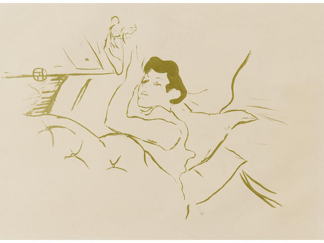 Henri de Toulouse-Lautrec Ta Bouche Lithograph, 1901, printed in olive green from the re edition, on watermarked wove; faint time and mount staining, 280mm x 383mm (11in x 15 1/8in)(SH)
