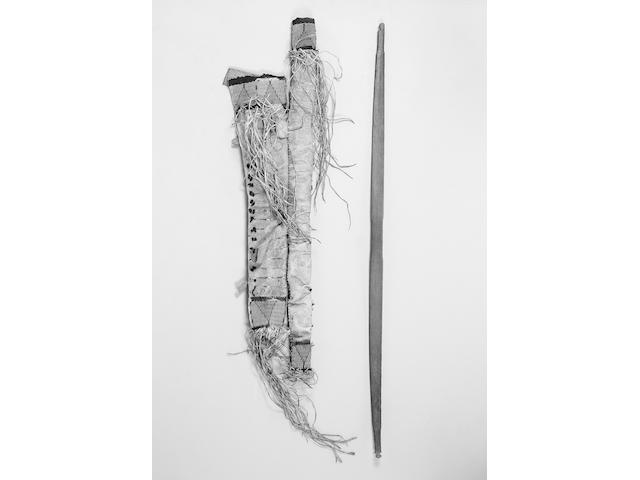 A Sioux Wood Bow with Hide Bowcase and Quiver