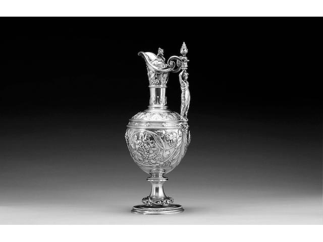 A Victorian silver ewer, by Martin & Hall & Co., Sheffield 1863,