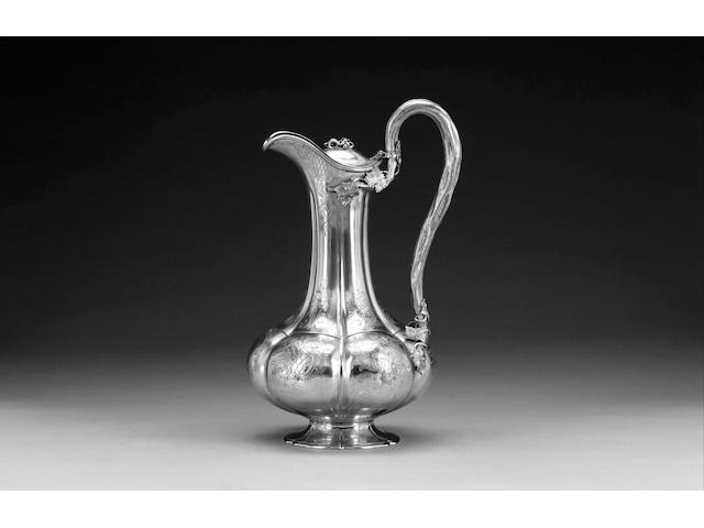 A Victorian silver ewer, by Benjamin Smith, London 1843,