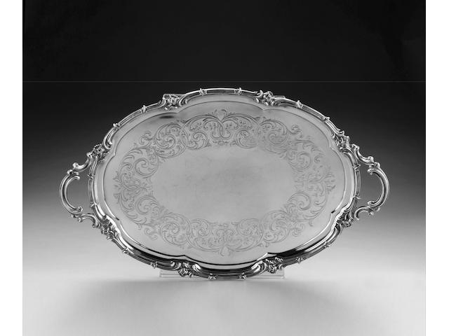 A Victorian silver tray, by Benjamin Smith (II), London 1845,