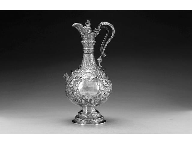 A Victorian silver wine ewer, by Martin Hall & Co., Sheffield 1887,
