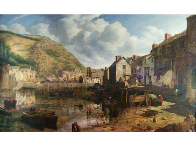 W. T. Griffiths (fl.1855-1906) Polperro Harbour 76 x 127cm (30 x 50in).