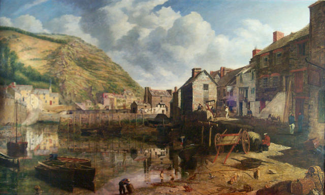 W. T. Griffiths (fl.1855-1906) Polperro Harbour 76 x 127cm (30 x 50in).