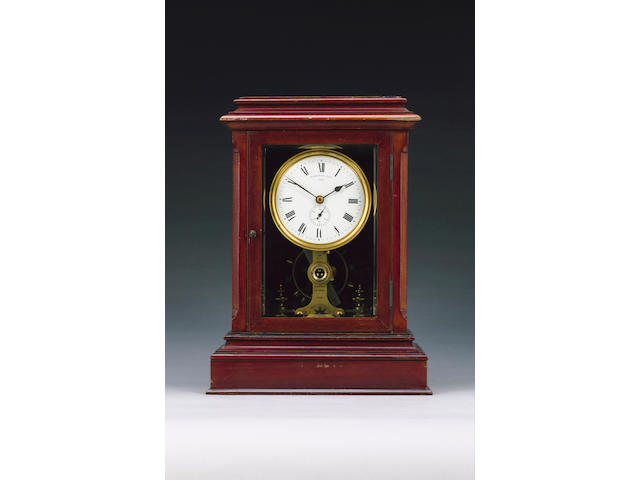 An early 20th century mahogany cased electric timepiece Eureka Clock Co Ltd, London, No.7274, Patent No. 14614, 1906 37.5cm