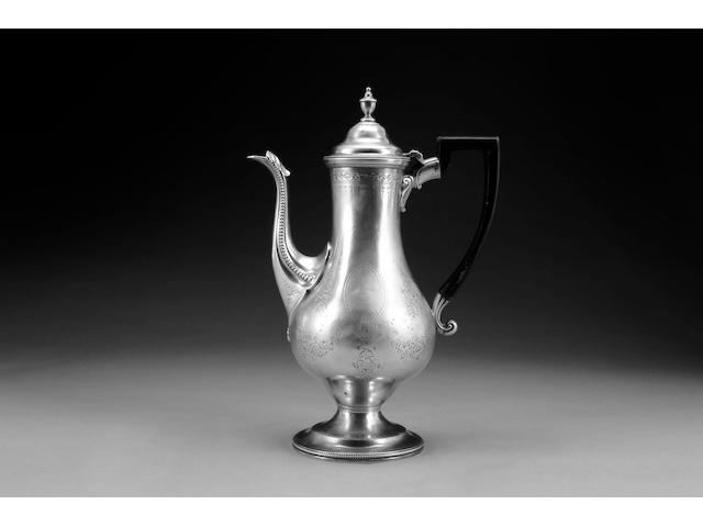 A George III silver coffee pot, by Charles Hougham, London 1787,