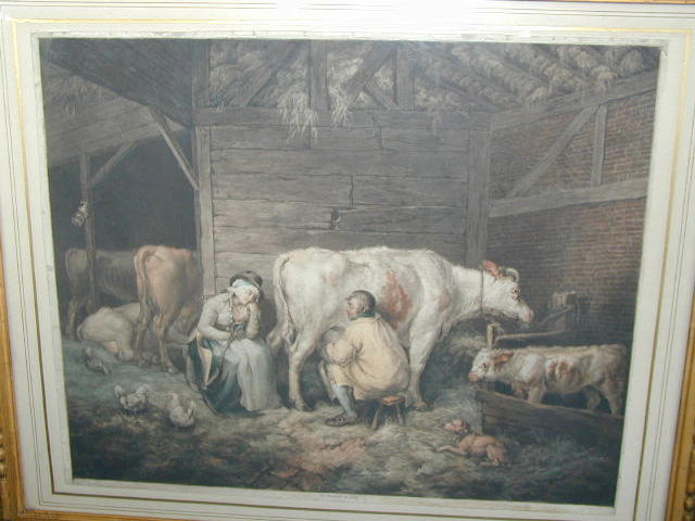 James Ward, R.A. (1769-1859) The Cowman and maid with cattle in the stable image 48.5 x 60cm (19 x 23 1/2in).