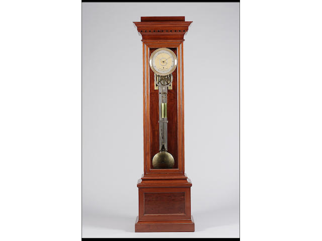 A fine and rare early 19th century French mahogany floorstanding regulator with equation of time indication Mesnil, Freres Eleves De Breguet 2.06m