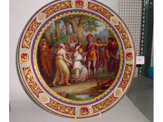 Large 'Vienna' porcelain charger - classical scene