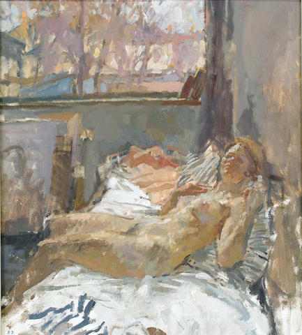 Bernard Dunston (British, b.1920) Heather in the Studio 55 x 49 cm.