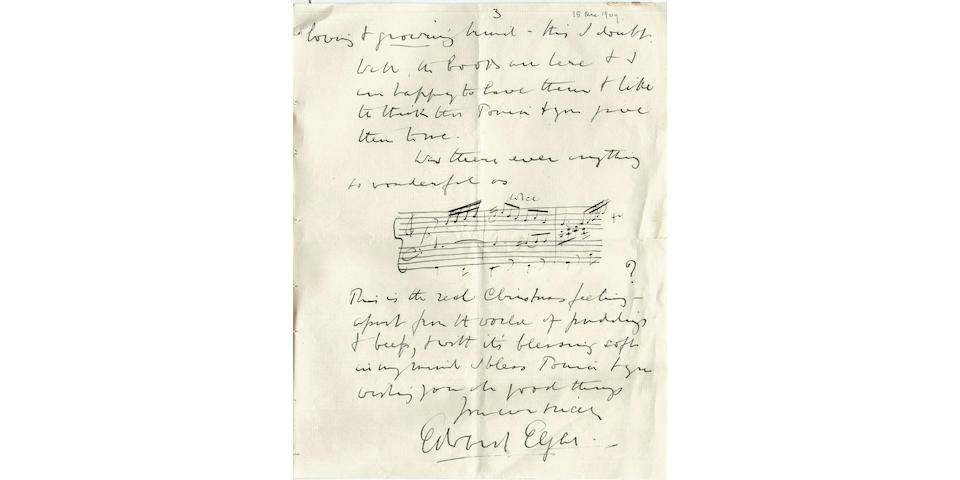 ELGAR (EDWARD)Series of over eighty autograph letters signed, a few typed or on cards, to Edward and Antonia Speyer