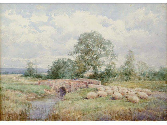 Henry John Sylvester Stannard (British, 1870-1951) Rye Bridge, Ashtead Common 25 x 35.5 cm.