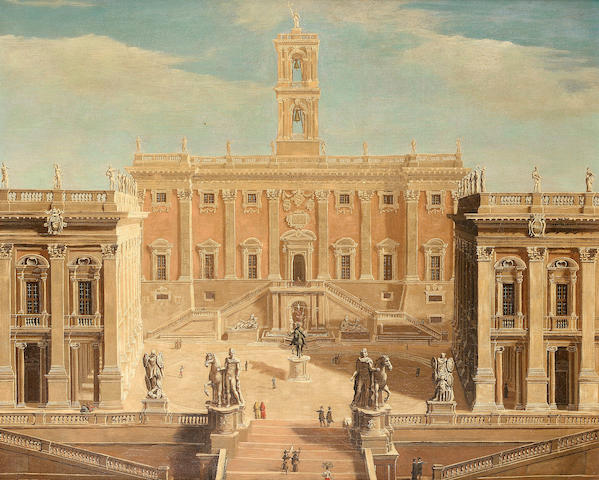 Studio of Giacomo van Lint  The Campidoglio, Rome62 x 74.2 cm. (24&#189; x 29&#188; in.)