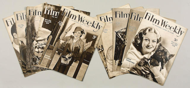 A very large collection of 'Film Weekly' magazines 1931-1939 Near mint/Mint,