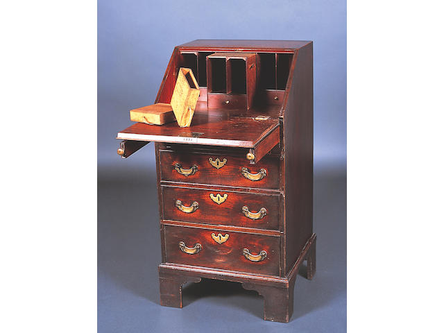 A small early George III mahogany bureau,