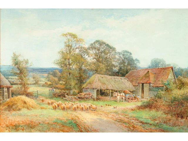 Henry Sylvester Stannard (1870-1951) 'The Home Farm, Pulloxhill, Nr Amphill, Bedfordshire'