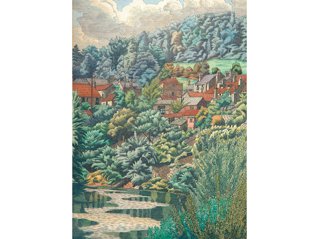 Charles Ginner (1878-1952) 'On the Avon near Bath' 39 x 28cm (15 1/2 x 11in)