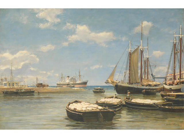 GOVERNOR at Barbados John Stobart 59x90 oil on canvas