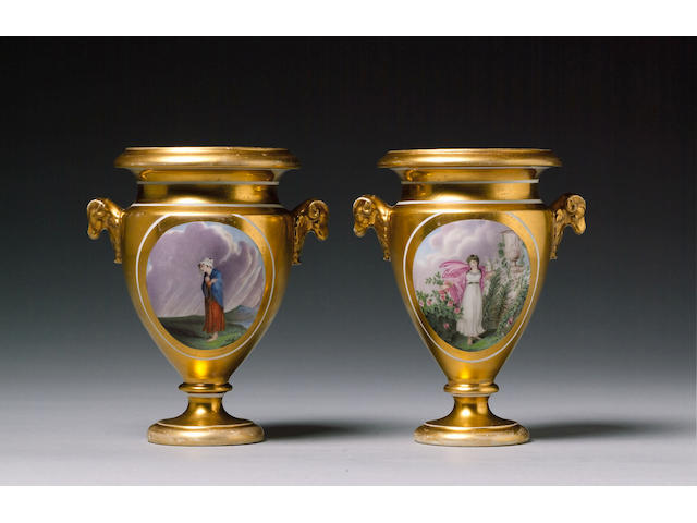 An important pair of documentary Swansea vases circa 1815-17