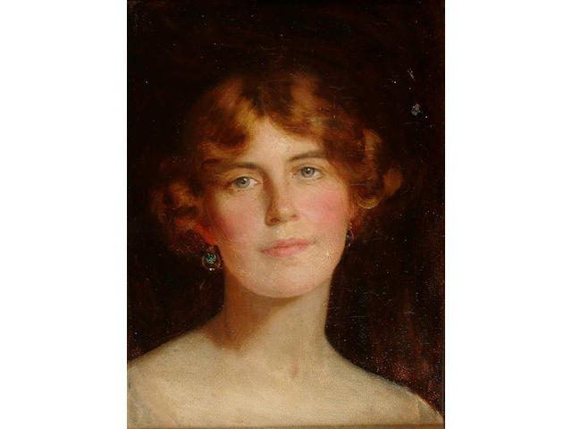 Noel Denholm Davis (British, fl.1899-1939) Portrait of a Lady 30 x 23 cm.