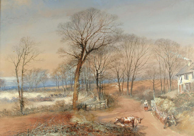Thomas Colman Dibdin (British, 1810-1893) The countryside in Autumn 50 x 71 cm.