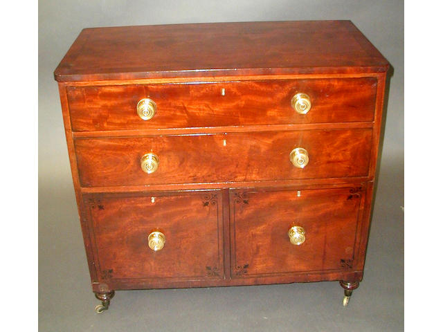 A George IV mahogany butler's wine chest,