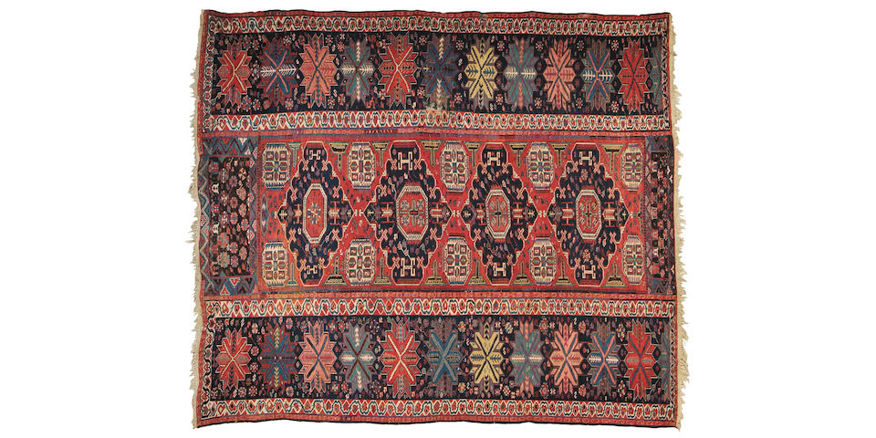 A Soumakh carpet,  North East Caucasus,  10 ft 1 in x 8 ft 8 in (307 x 264 cm)