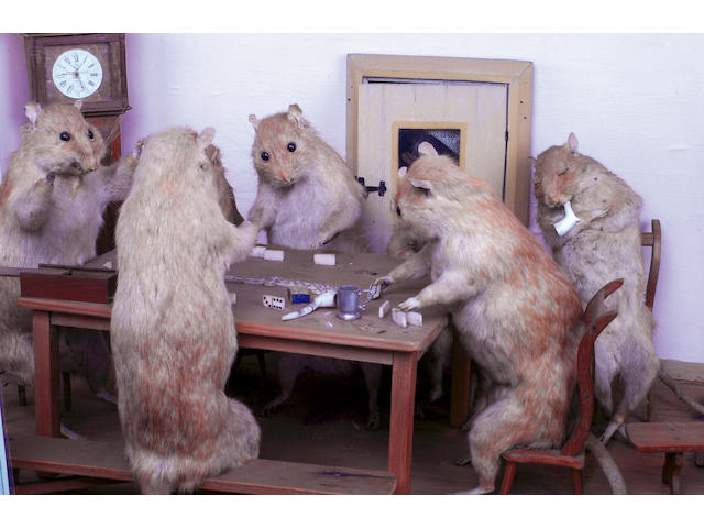 The Walter Potter Tableau, "The Lower Five", (The Rats Den), English, late 19th century,