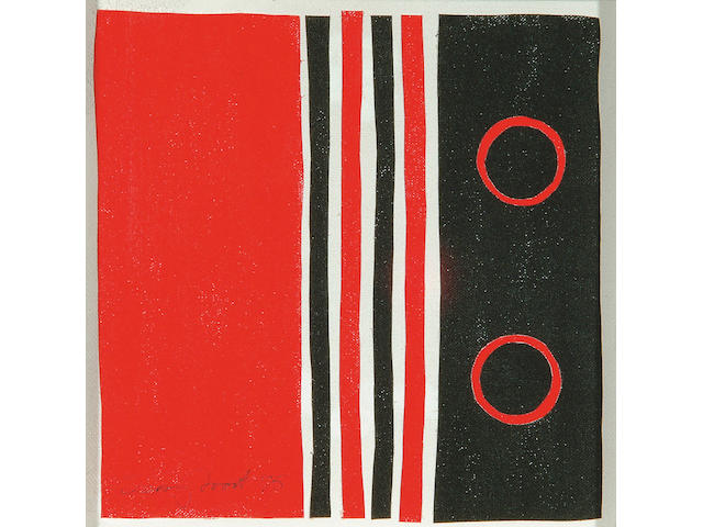 Terry Frost R.A. (b.1915)  "Red, Black and White Rhythm"  26.5 x 26.5cm