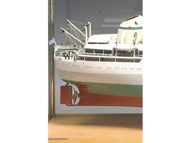 A Builder's Model of the Oil Tanker MV DIOSKUROI 190 x 41 x 60cm.
