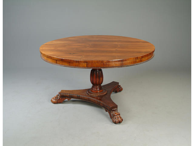 A Regnecy style rosewood breakfast table